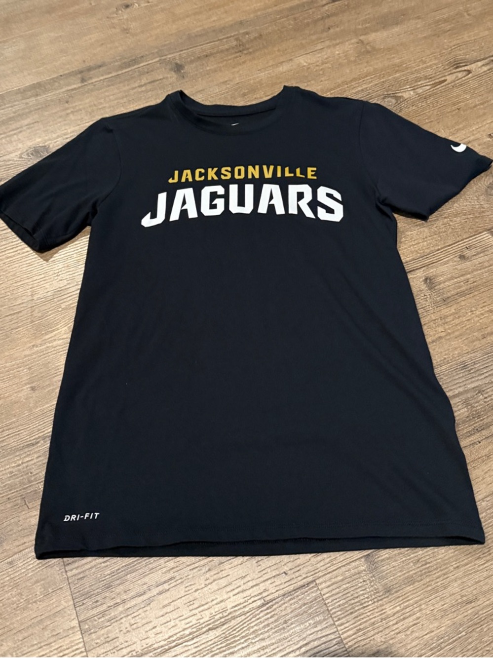 Men’s Nike Black Dri-Fit Jacksonville Jaguars  with White and Gold Lettering